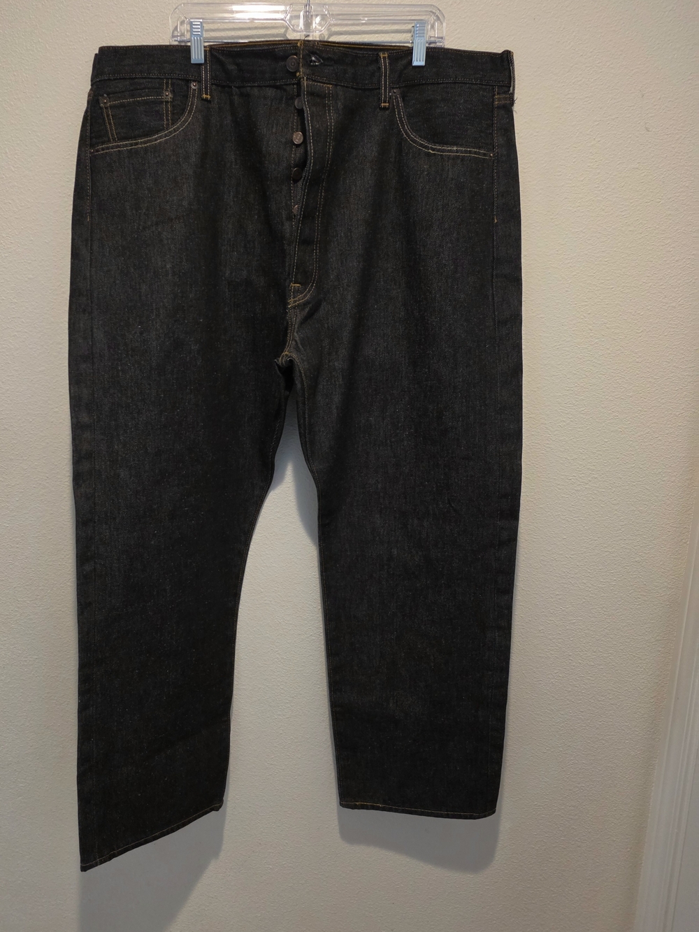 Levi's 501 Straight Big Men's Jeans in Dark Indigo with Tan Leather Patch